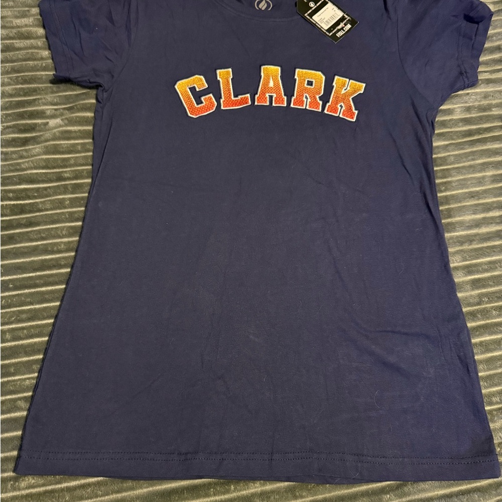 Indiana Fever Navy Graphic Tee with 'CLARK' Lettering patches